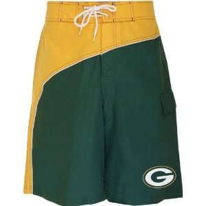  Green Bay Packers Color Block Swim Trunks Sports 