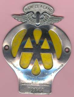 New Zealand AA Automobile Association Badge Wellington  