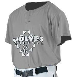   Two Button Custom Baseball Jerseys SI   SILVER YM