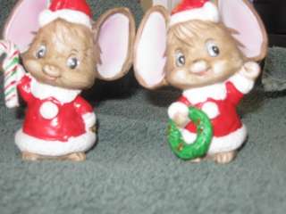   Homco Christmas Mice Figurines Vintage Mouse decorations decor  