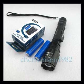 Zoomable 1600 Lm CREE XM L XML T6 LED Flashlight Torch + 2x18650 