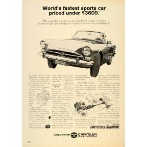   Ad Chrysler Sunbeam Tiger V 8 Convertible Auto Car   Original Print Ad