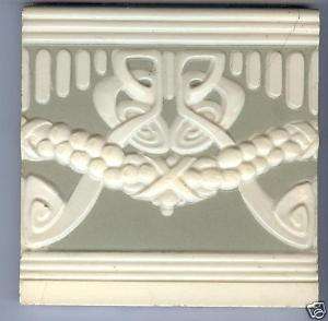Art Nouveau Majolica antique tile GERMAN STYLE GRAY I  