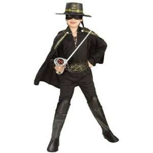  Boys Zorro Costume with Hat & Cape Size 10 12 Husky Zoro 