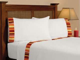NW Orange Stripes Comforter Sheets Bedding Set Queen 12  