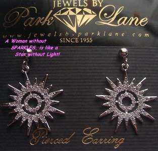 Park Lane SUNBURST EARRINGS Swarovski Crystals Dangle Cut CZ Star $94 