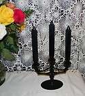 PARTY LITE BLACK WROUGHT IRON THREE TIER CANDLE HOLDER WITH THICK 