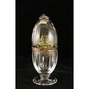  Crystal Egg W Perfume Butterfly Limoges Box 5.5 H