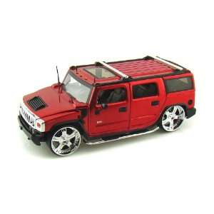  Hummer H2 DUB 1/24 Metallic Red Toys & Games