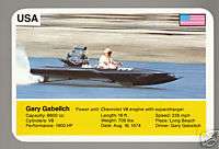 GARY GABELICH Power Boat Speed Record TOP TRUMPS CARD  