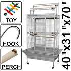   x70 Large Play Top Parrot Bird Cage Storey Deluxe Ladders White Vein