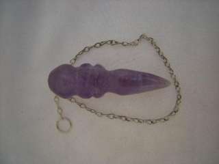 Natural Amethyst Crystal Pendulum Silver Chain & Extras  