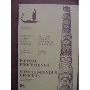  Formal Proceedings (Thirteenth Pacific Science Congress 