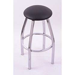   25 inch Backless Counter Swivel Stool with Black Vinyl Cushion Seat