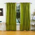 Olive Green Sheer Sari 84 inch Rod Pocket Curtain Panels (India) Today 