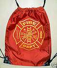 FIREFIGHTER 14 x17 SPORTS BAG W DRAWSTRING BACKPACK items in AB 