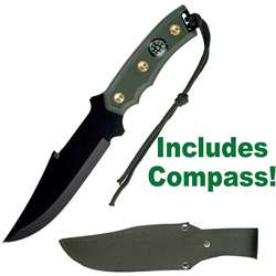 Tactical Survival Knife with Sheath and Compass  
