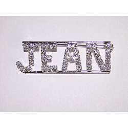 Detti Originals Silvertone Jean Crystal Name Pin  