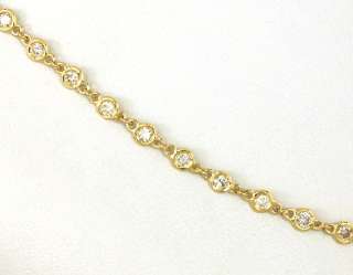 14K YELLOW GOLD 2.4 CTS DIAMONDS BY THE YARD ETERNITY NECKLACE  