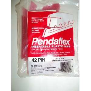 Pendaflex, Insertable Plastic Tabs, Red, 25 Tabs, 2 Wide, With Blank 