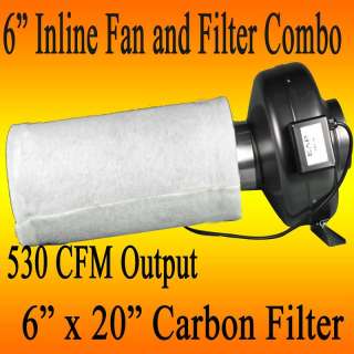 CARBON AIR FILTER COMBO INLINE FAN EXHAUST inch SIX  