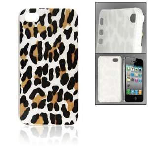   Tone Colored Leopard Print Plastic IMD Back Shell for iPhone 4 4G