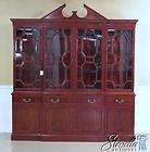 20065 Gorgeous 4door Red Mahogany Breakfront China Cabinet w Beveled 