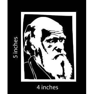 Charles Darwin Evolution Sticker Cut Vinyl Decal White