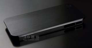 Deluxe Black Steel Aluminum Chrome Hard Back Case+LCD Film For iPhone 