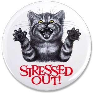  3.5 Button Stressed Out Cat 