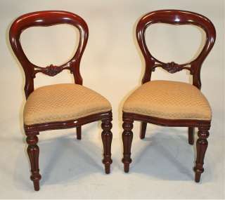   Ballon Back Chair, Mahogany, Hand Carved, Antique Reproduction  