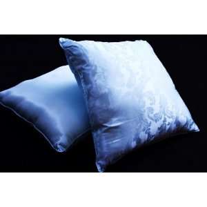  100% 19mm Mulberry Silk Sky Blue Square Pillows from 