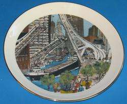 Set of 8 Frank McMahon Chicago Collector Plates 1970s  
