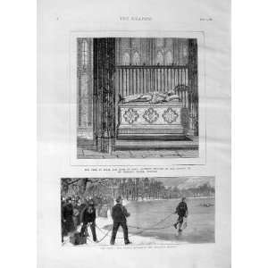 1875 TOMB DUKE KENT GEORGES CHAPEL WINDSOR ICE SKATERS 