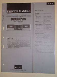 Sansui Service Manual~D 75CW Cassette Deck~Original  