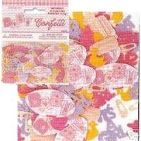 BABY SHOWER PINK QUILT PATTERN CONFETTI PARTY SUPPLIES  