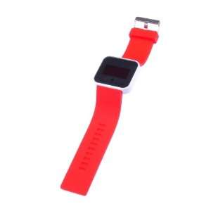  Digital LED Touch Screen Red Rubber Wrist Watch Gift For Friends 