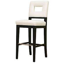 Contemporary White Leather Bar Stool  