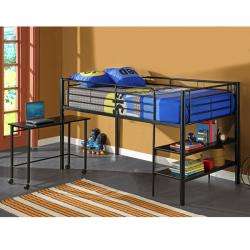 Sunset Black Twin Loft Bed and Desk  