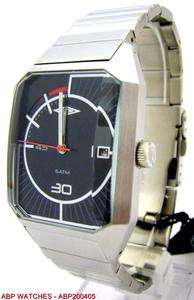UMBRO MENS BLACK DIAL BRUSHED STAINLESS STEEL BRACELET WATCH WITH DATE 