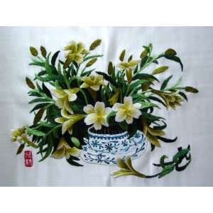 Chinese Hunan Hand Silk Embroidery Flower