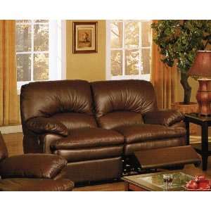  Motion Upholstery Loveseat Sofa   Chocolate Color Leather 