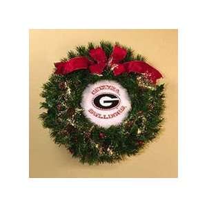 Georgia Bulldogs 22 Holiday Christmas Wreath   NCAA College Athletics 