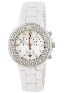 Aqua Master Womens White Ceramic Diamond Watch  