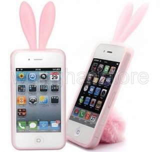   Rubber Skin TPU Case Cover For iPhone 4 4G 4S Rabbit Colors  