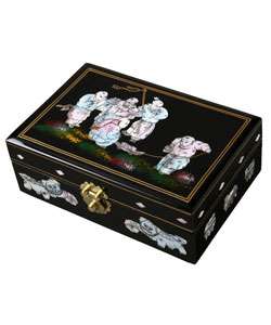  of Pearl Inlay Imperial Feast Lacquer Jewelry Box  