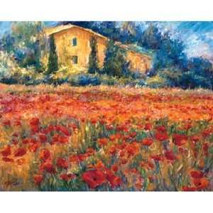  Linda Lee   St. Remy Poppies, Size 24 x 20 Canvas Finish 