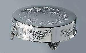 12 SILVER PLATED ROUND WEDDING CAKE STAND PLATEAU  