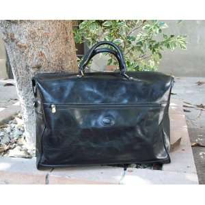 Black Calfskin Leather Carry on Bag 