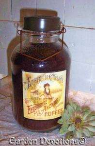 Vintage Look ENTERPRISE COFFEE CO. GLASS JAR Canister  